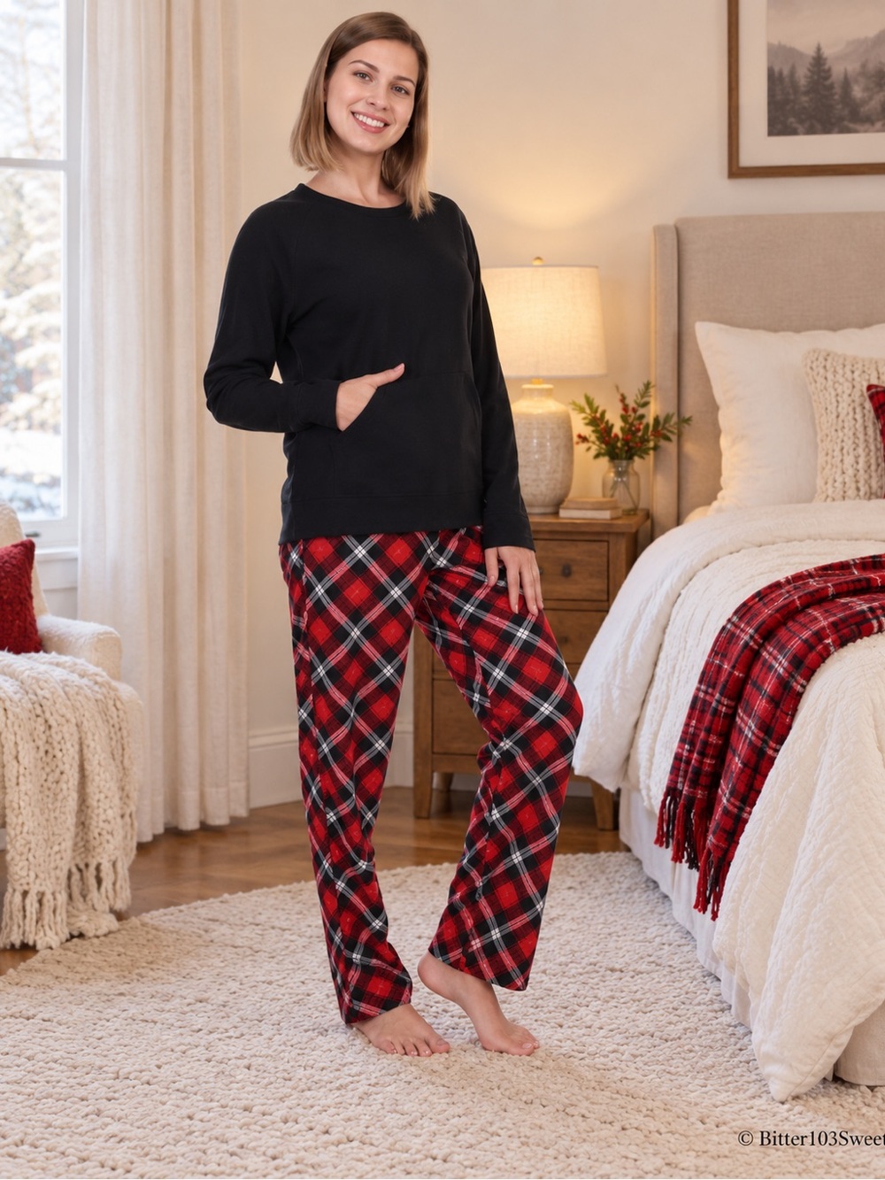 Women’s Flannel Pants Pajama Set Size 2XL